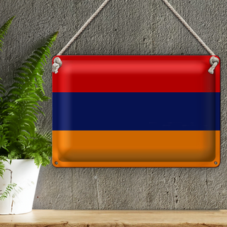 Blechschild Flagge Armenien 30x20cm Flag of Armenia