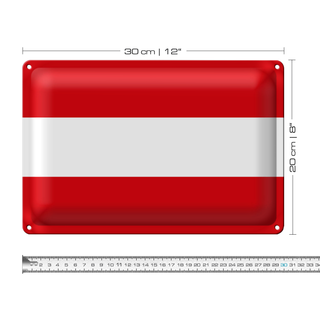 Blechschild Flagge Österreich 30x20cm Flag of Austria