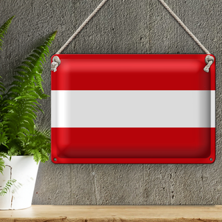 Blechschild Flagge Österreich 30x20cm Flag of Austria