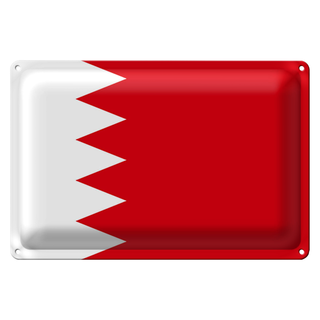 Blechschild Flagge Bahrain 30x20cm Flag of Bahrain Fahne