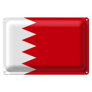 Blechschild Flagge Bahrain 30x20cm Flag of Bahrain Fahne