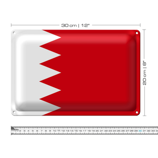 Blechschild Flagge Bahrain 30x20cm Flag of Bahrain Fahne