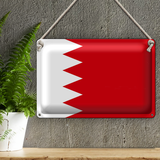 Blechschild Flagge Bahrain 30x20cm Flag of Bahrain Fahne