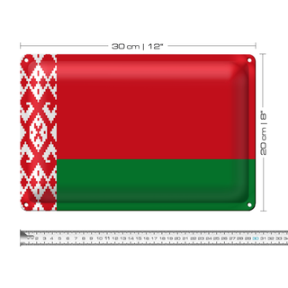 Blechschild Flagge Weißrussland 30x20cm Flag of Belarus
