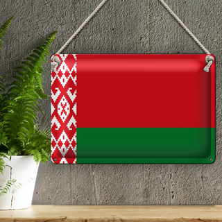 Blechschild Flagge Weißrussland 30x20cm Flag of Belarus