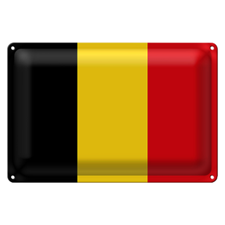 Blechschild Flagge Belgien 30x20cm Flag of Belgium