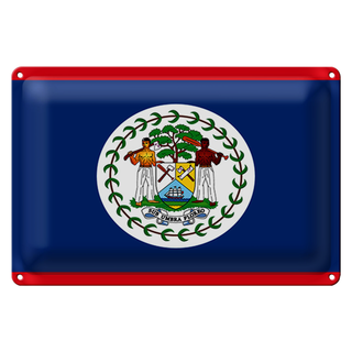 Blechschild Flagge Belize 30x20cm Flag of Belize