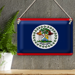 Blechschild Flagge Belize 30x20cm Flag of Belize