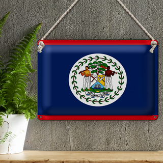 Blechschild Flagge Belize 30x20cm Flag of Belize