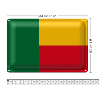 Blechschild Flagge Benin 30x20cm Flag of Benin