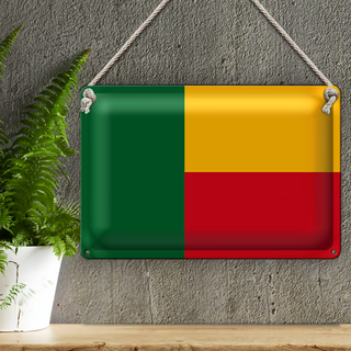 Blechschild Flagge Benin 30x20cm Flag of Benin
