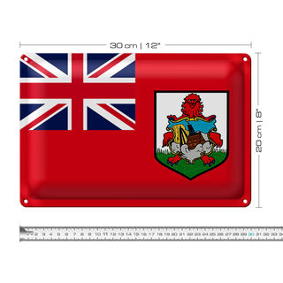 Blechschild Flagge Bermuda 30x20cm Flag of Bermuda
