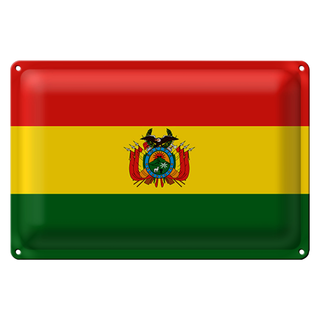 Blechschild Flagge Bolivien 30x20cm Flag of Bolivia