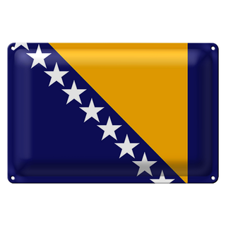 Blechschild Flagge Bosnien und Herzegowina 30x20cm Flag