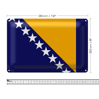 Blechschild Flagge Bosnien und Herzegowina 30x20cm Flag
