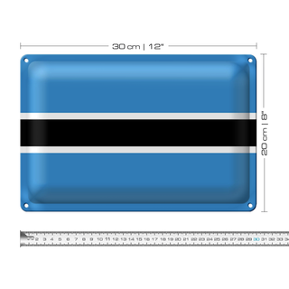 Blechschild Flagge Botswana 30x20cm Flag of Botswana
