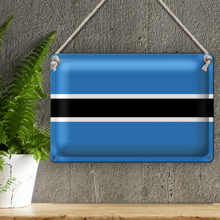 Blechschild Flagge Botswana 30x20cm Flag of Botswana
