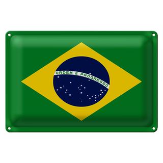 Blechschild Flagge Brasilien 30x20cm Flag of Brazil