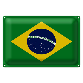 Blechschild Flagge Brasilien 30x20cm Flag of Brazil