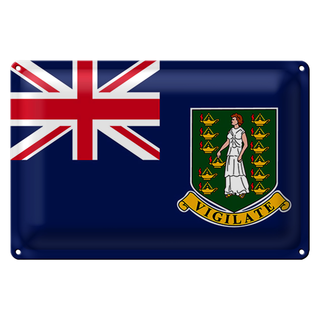 Blechschild Flagge Britische Jungferninseln 30x20cm Flag