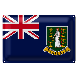 Blechschild Flagge Britische Jungferninseln 30x20cm Flag