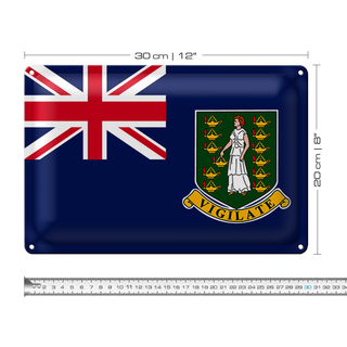 Blechschild Flagge Britische Jungferninseln 30x20cm Flag