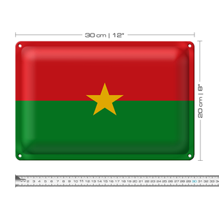 Blechschild Flagge Burkina Faso 30x20cm Flag Burkina Faso