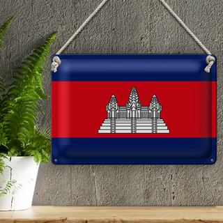 Blechschild Flagge Kambodscha 30x20cm Flag of Cambodia