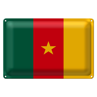 Blechschild Flagge Kamerun 30x20cm Flag of Cameroon