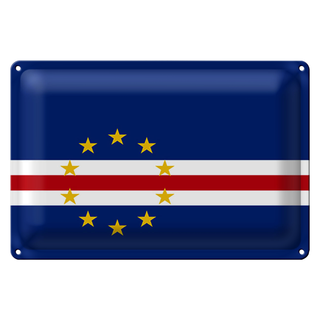 Blechschild Flagge Kap Verde 30x20cm Flag of Cape Verde