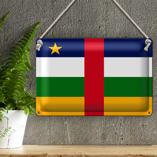 Blechschild Flagge Zentralafrikanische Republik 30x20cm