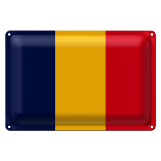 Blechschild Flagge Tschad 30x20cm Flag of Chad