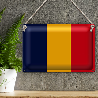 Blechschild Flagge Tschad 30x20cm Flag of Chad
