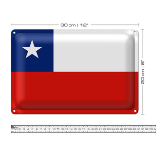 Blechschild Flagge Chile 30x20cm Flag of Chile