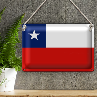 Blechschild Flagge Chile 30x20cm Flag of Chile