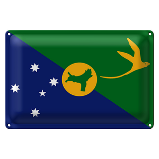 Blechschild Flagge Weihnachtsinsel 30x20cm Christmas Island