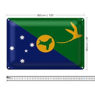 Blechschild Flagge Weihnachtsinsel 30x20cm Christmas Island