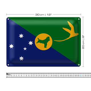 Blechschild Flagge Weihnachtsinsel 30x20cm Christmas Island
