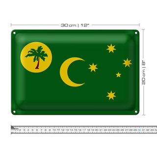 Blechschild Flagge Kokosinseln 30x20cm Flag Cocos Islands