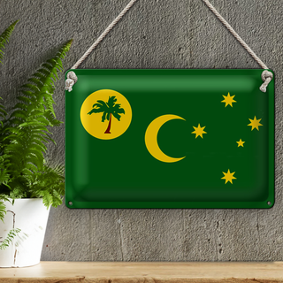 Blechschild Flagge Kokosinseln 30x20cm Flag Cocos Islands