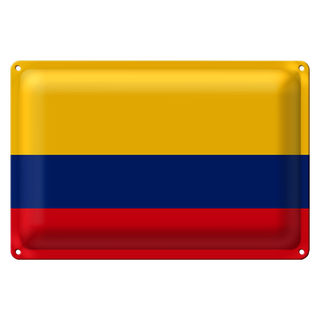Blechschild Flagge Kolumbien 30x20cm Flag of Colombia