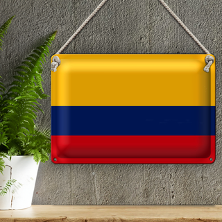 Blechschild Flagge Kolumbien 30x20cm Flag of Colombia