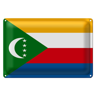 Blechschild Flagge Komoren 30x20cm Flag of the Comoros