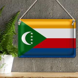 Blechschild Flagge Komoren 30x20cm Flag of the Comoros