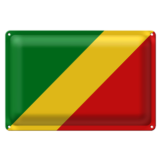Blechschild Flagge Kongo 30x20cm Flag of the Congo