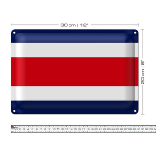 Blechschild Flagge Costa Rica 30x20cm Flag of Costa Rica