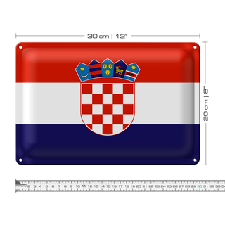 Blechschild Flagge Kroatien 30x20cm Flag of Croatia