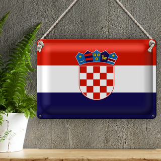 Blechschild Flagge Kroatien 30x20cm Flag of Croatia