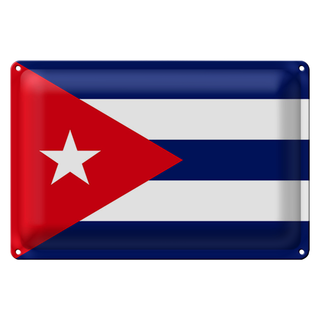 Blechschild Flagge Kuba 30x20cm Flag of Cuba