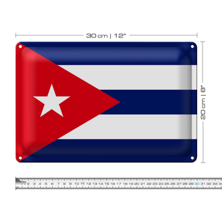 Blechschild Flagge Kuba 30x20cm Flag of Cuba